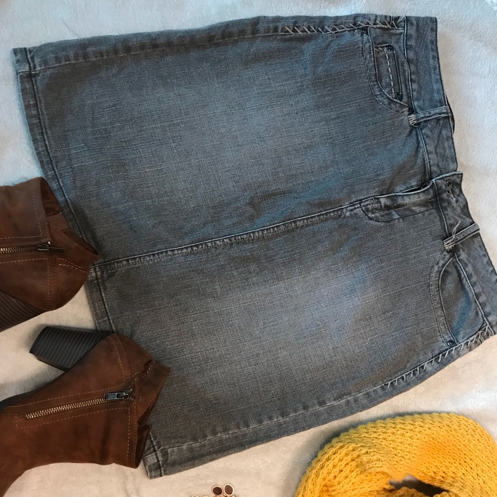 Calvin Klein grey denim skirt